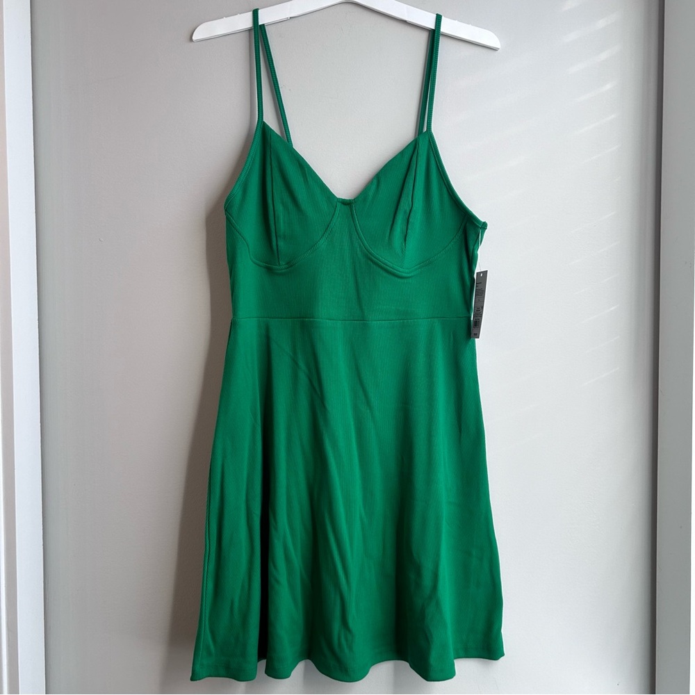 5/$25 Wild Fable Green Sundress, Ribbed, Large, NWT, Summer Dress, Skinn…